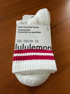 lululemon athletica Daily Essentials Socks with Pink Stripes